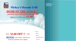 Desktop Screenshot of mickeysoceanicgrill.com